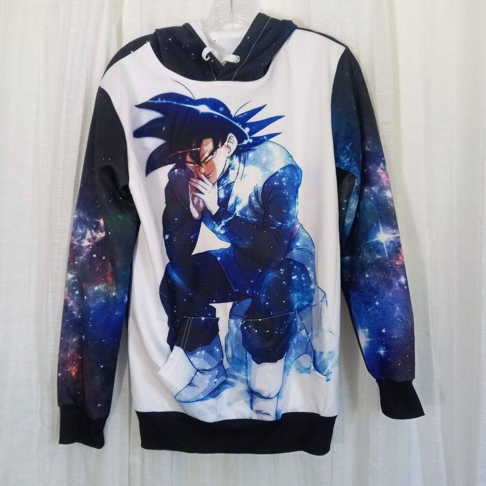 Dragon Ball Z Hoodie Galaxy Goku Pullover NEW Unisex M Graphic Anime Sweatshirt